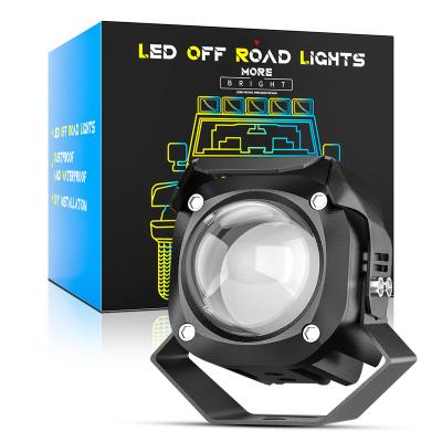 China LIGHTOWL Motorcycle LED Drive Fog Lights 15W White & LED Pods Amber Projector Lights Aux Projector Tractor ATV Compatible Universal. for sale