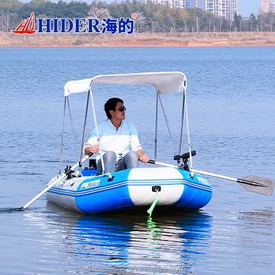 China PVC 2.3/2.65/3.0m 2/3/4-person Pilot Fishing Belly Boat with Lightweight Air Mat Floor, Inflatable Rubber Dinghy for sale