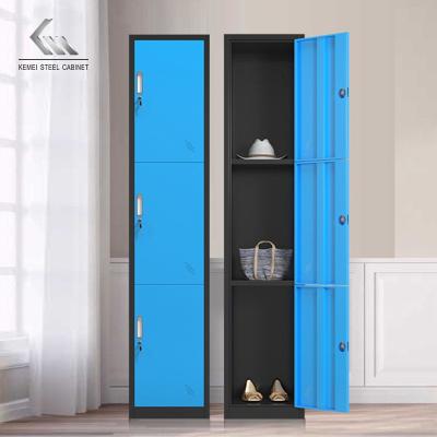 China Home/School Locker Customized Home/School/Gym Metal Three Door Closet/Gym Hospital 3 Door Wardrobe ODM Gym Storage Cabinet for sale