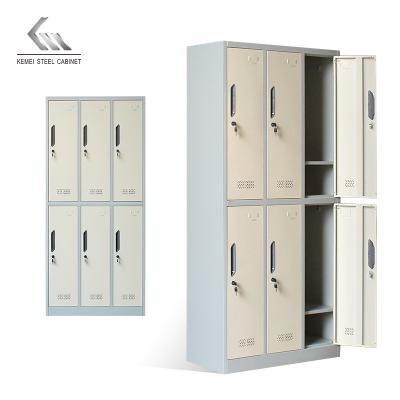 China Fit for Office Furniture 6 Door Metal Clothing Locker Wardrobe Cabinet Key Steel Gym Locker etc. Kemei for the office for sale