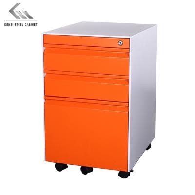 China Office Furniture Price 3 Drawer Foldable Cheap Mobile Steel Pedestal File Cabinet Colorful Mobile Drawer for sale