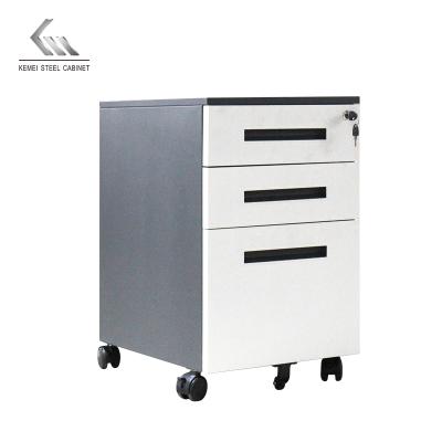 China 3 Drawer Foldable Mobile Pedestal Cabinet With Lock Mobile Pedestal 3 Drawers Mobile File Cabinet Assembly for sale