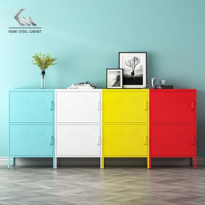 China (Amazon Other) 2021 Adjustable Easy Gather Colorful Metal Steel Home Vertical Drawer Storage Cabinet Table Cabinet for sale