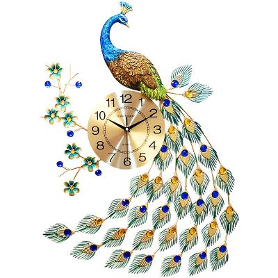 China Antique style luminous wall clock for living room decoration for sale