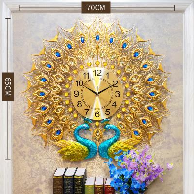 China Antique Style For Sale Modern Home Decorative Scenic Alarm Clocks Decoration Luminous Metal 3d Wall Clock for sale