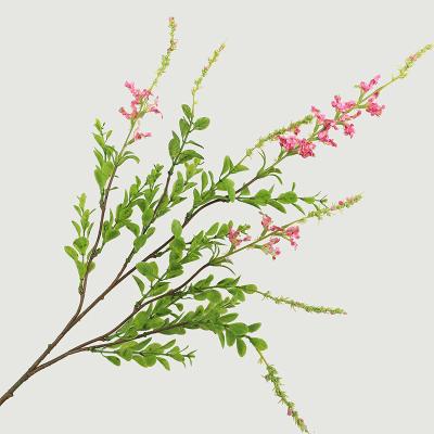 China Home Plastic Silk Heads Sage Grass Flower Simulation 5 Bouquet For Wedding Decoration for sale