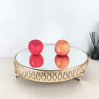 China Outdoor Nordic Statistical Style Metal Cake Stand Wedding Celebration Cake Decoration Stand Mirror European for sale