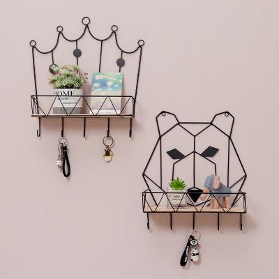 China Nordic Minimalist Wall Rack Grid Wrought Iron Central Institute of Statistics Living Room Bedroom Wall Decoration Storage Rack for sale