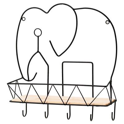 China Minimalist Home Decor Animal Shape Iron Metal Storage Rack Shelves For Wall for sale