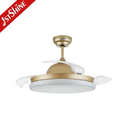 China OEM 1stshine Collapsible Contemporary Hanging Color Decorative Led Lighting Ceiling Fan for sale