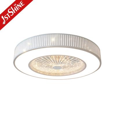 China Newest modern white finish 1stshine ABS blades flush ceiling fan with led light for sale