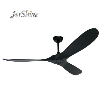 China DC 37.8W Light Modern Decorative Ceiling Fan3 Blade Solid Wood Ceiling Fan Without Light 1stshine Without Light for sale