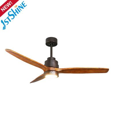 China With 1stshine DC Motor Decorative Wooden Led Ceiling Fan With 3 Light Blades for sale