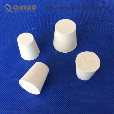 China Solid White Laboratory Rubber Plug Stopper Bungs for Flask and Tapered Tube for sale