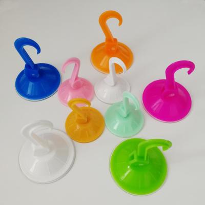 China SHQN stick on glass hanging using colorful Plastic hook suction cups 45mm 55mm 63mm 75mm for sale