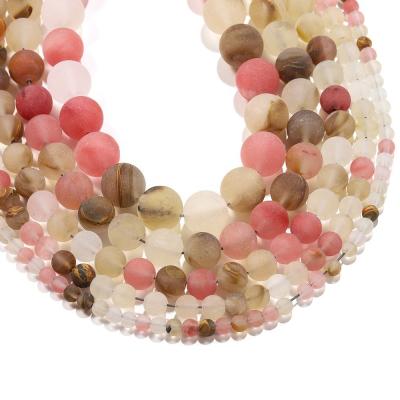 China For Jewelry Making 4mm 6mm Frosted Luster Watermelon Stone Compound Crystal Jewelry Necklace Bracelet Making Loose Round Beads For for sale