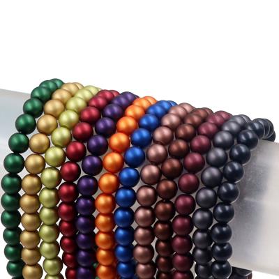 China Almost similar as real treasures factory stock for sale 6mm glass bead loose matte bead beads with holes for jewelry for sale