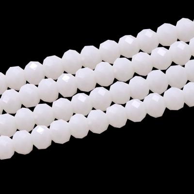 China Almost Similar As Real Stock Treasures For Sale 10x8mm Faceted Rondelle Bead White Crystal Loose Rondelle Beads For Jewelry Making for sale