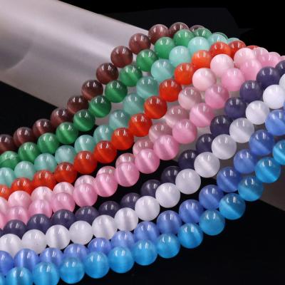 China For Necklace Cat's Eye Beads Round 8mm 10mm Beads For Jewelry Making And Rosary Making for sale