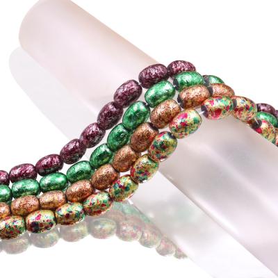 China Almost similar as real stock treasures for sale 12X16mm glass drawing factory price wholesale rice beads for necklace making for sale