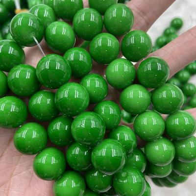 China Almost Similar As Real Stock Treasures For Sale 18mm Big Jade Green Beads For Jewelry Making for sale