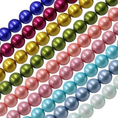 China Garment Accessories 10mm Burgundy Round Glass Beads Or Necklace Or Ring Or Bracelet Or Earring Similar As Shell Pearl Accessory For Diy Jewelry For Woman for sale