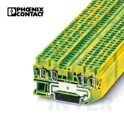 China PA 3031322 ST 2.5-QUATTRO PE Phoenix Din Rail Terminal Block Screwless Spring Clamp Ground Terminal Block for sale