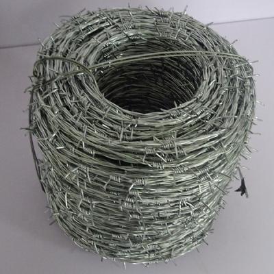 China Galvanized Iron Wire 400m Roll Barbed Wire With 2 Wires With 4 Points for sale