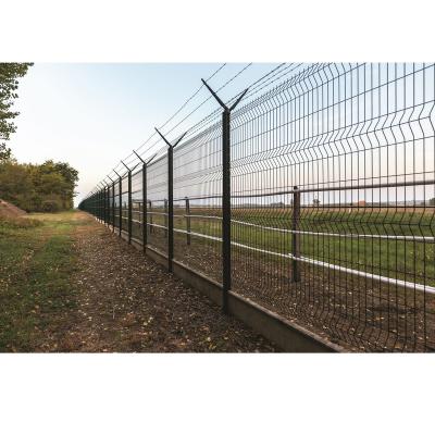 China Galvanized Wire Vinyl Coated Airport 3D Welded Mesh Fence Panel Isolation Mesh Fence For Prison for sale