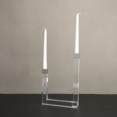 China Candlestick Home Transparent Acrylic Banquet Candlestick Decoration Square Candlestick for sale