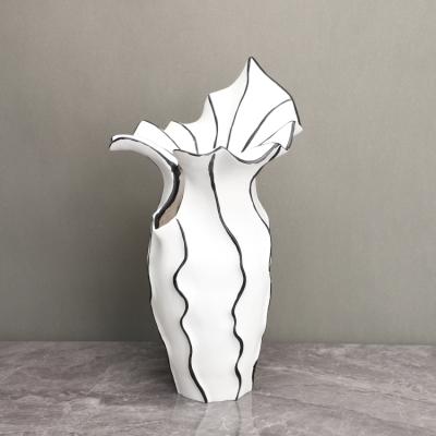 China Other Creative White Resin Crafts Lily Vase Household Ornaments for sale