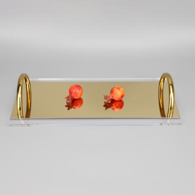 China Creative Decorative Alec Stainless Steel Ornaments Handle Tray for sale