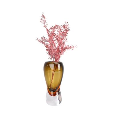 China Contemporary wholesale hot sale large simple brown color glass human vases for sale