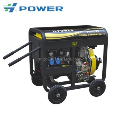 China Generate Small Electricity 6KVA/5KW Air-cooled Open Type Diesel Generator HP6500CX(E) for sale