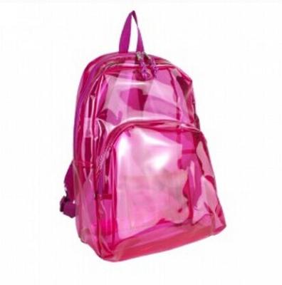 China Pink without printed clear backpack for sale