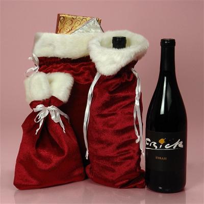 China Christmas Velvet Wine Bag for sale