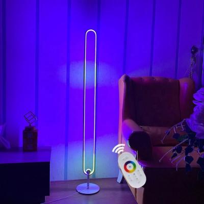 China Modern modern bedroom nodic remote control vertical color changing 1.4m RGB 1.2m minimal led corner floor lamp for sale