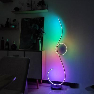 China Modern Drop Shipping Color Changing Remote Control Decorative Nordic Modern Corner Led RGB Floor Position Lamp For Living Room for sale