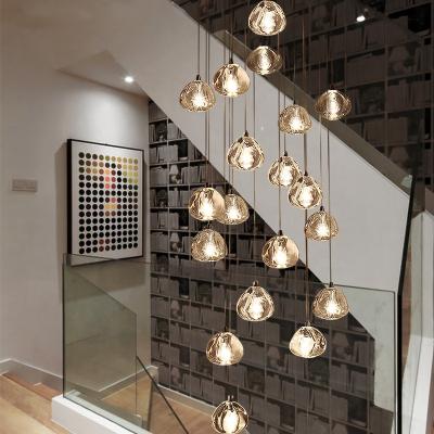 China Minimalist Custom Restaurant Chandelier Pendant Light Luxury Crystal Lamp Modern Dining Hanging Lights for Living Room Stair Chandelier for sale