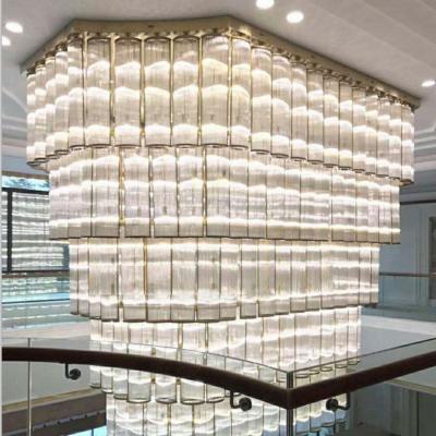 China Hot Selling Custom Hotel Minimalist Dining Lobby Crystal Modern Decorative Luxury Project Led Chandelier for sale