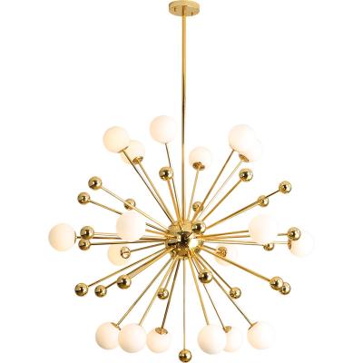 China Zhongshan fashion ball shape minimalist chrome dandellion G9 chandelier for room decoration for sale