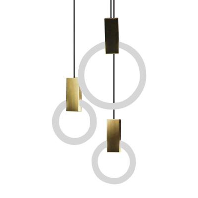 China Nordic Modern Minimalist Art Small Lead Glass Circle Ring Pendant Light for sale