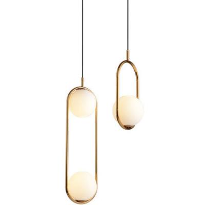 China Nordic Post Modern Gold Led Pendant Lights Lamp Glass Ball Lighting Fixtures Hanging Lamp For Home for sale