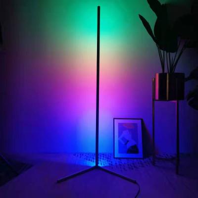 China Nordic Modern Floor Lamps Vintage Design RGB Floor Halo Night Living Room Straight Standing Led Corner Tripod Smart Lamp for sale