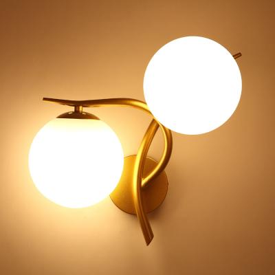 China Modern Hot Selling Magic Bean Glass Ball Bedside Study Room Lighting Wall Lamp Minimalist Led Wall Lamp for sale