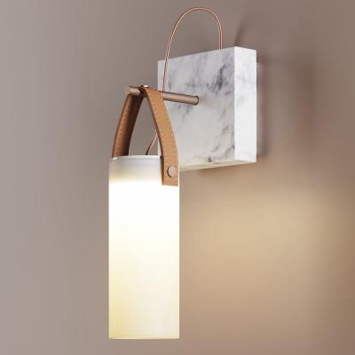 China Modern Minimalist LED Patch Bedside Marble Bedside Leather Belt Wall Mount Lamp Water Cup Hot Selling Wall Lamp for sale