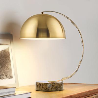 China Post modern designer trendy led table lamp marble base led rechargeable half ball light metal table lamp for bedroom for sale