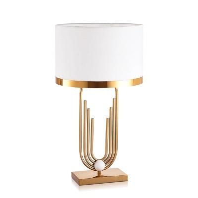 China Post-modern modern white lampshade bedroom living room creative U-shaped led table lamp for sale