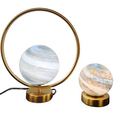 China Modern Art Circle Lamp Aluminum Modern Decorative Planet Table Light Sky Star Ornaments for Study Bedside for sale