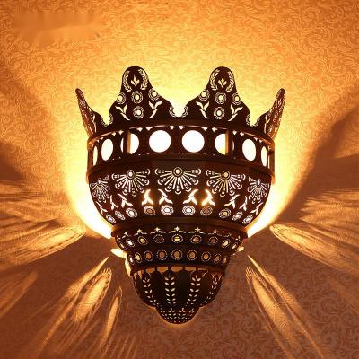 China Retro American Copper Lamp Living Room Wall Lamp Arab Style Restaurant Arabic Style Restaurant Bedroom Lighting Turkish Lamp Customized for sale